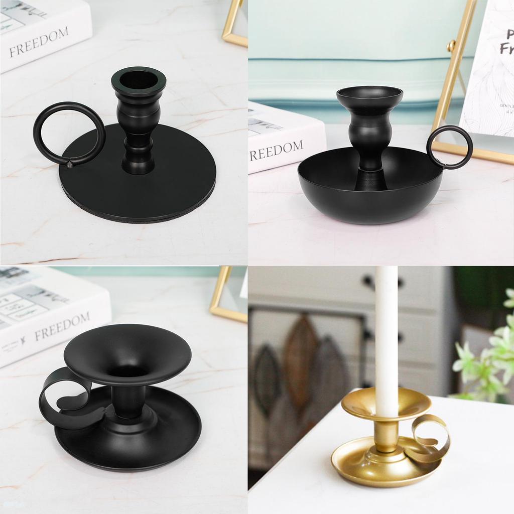 Nordic Black Iron Candle Tray – Small Candlestick Ornaments for Home, Model Room, or Living Room Decor