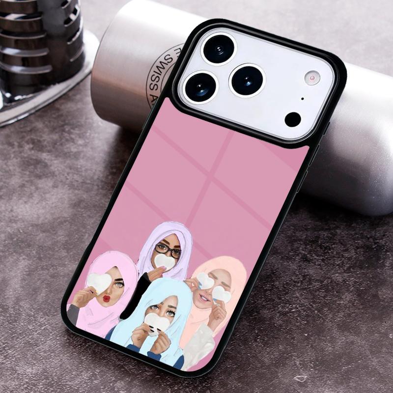 Islamic Hijab Girl Queen Phone Case for iPhone 17 16 15 Pro Max Air 14 13 12 11 Plus Shockproof Cover