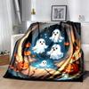 1pc Cute Ghost Pumpkin Theme Blanket Soft Throw for Home Decor, Perfect Gift, Suitable for All Seasons