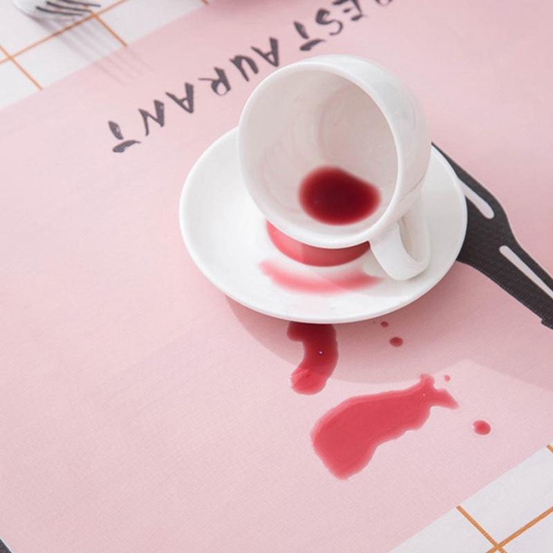 Plastic PVC Rectangula Grid Printed Tablecloth Waterproof Oilproof Kitchen Dining Table Colth Cover Mat Oilcloth Antifouling