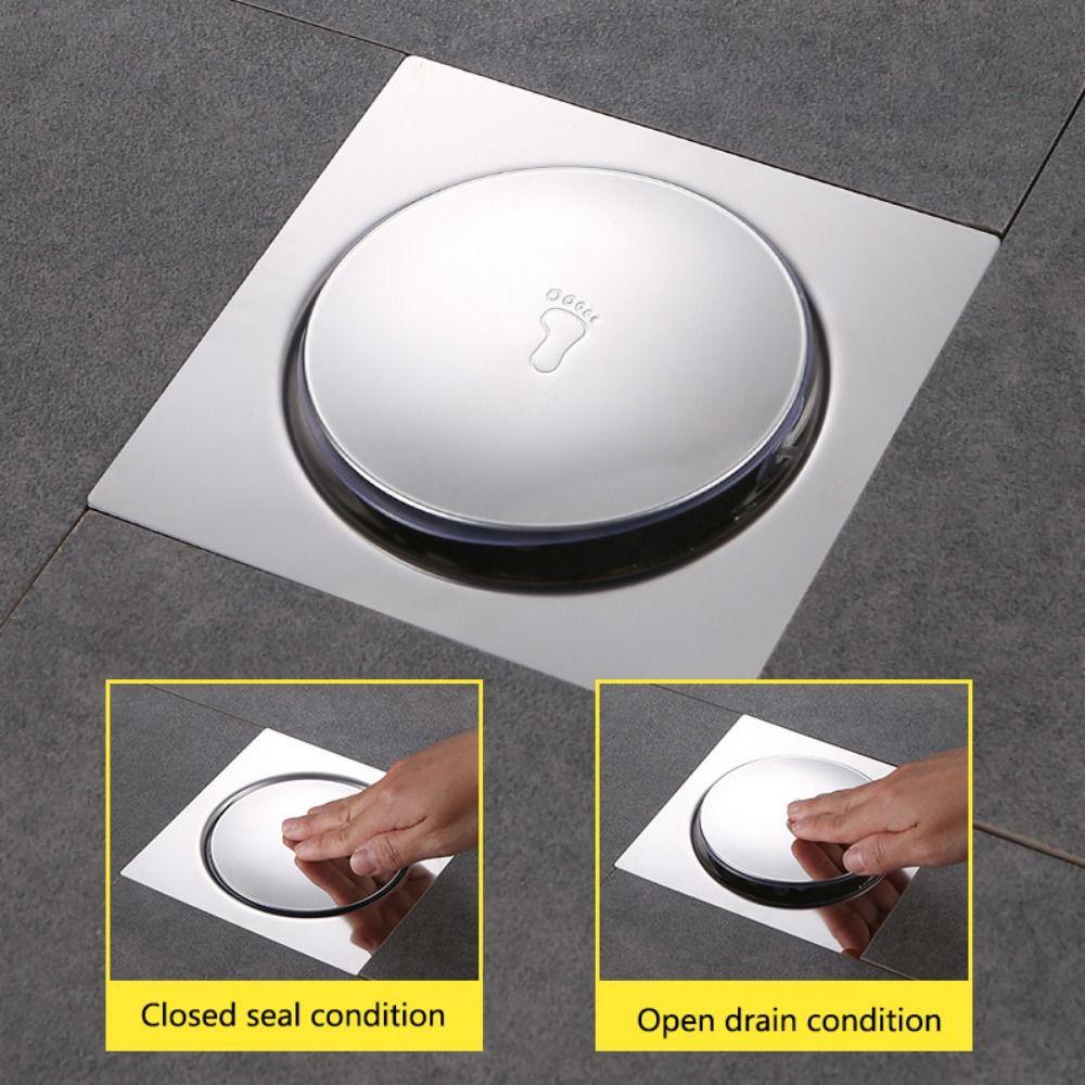 Rust-proof Square Shower Drain Removable Pop-up Drain Filter Bathroom Hair Strainer  Kitchen