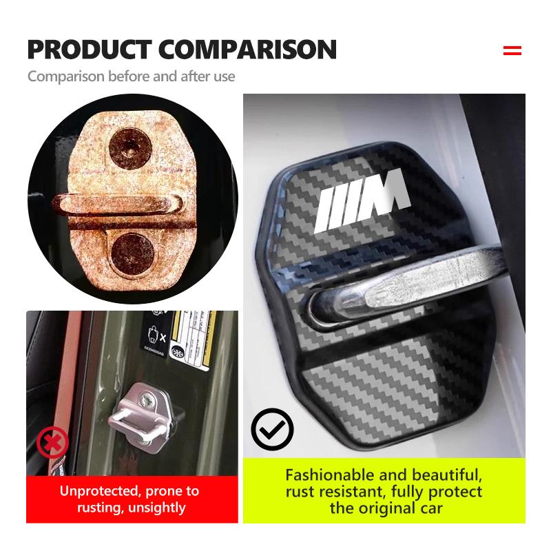 4pcs Car Car Door Lock Cover Stainless Steel Protection Case For BMW M 1 3 4 5 6 7 Series X1 X3 X4 X5 G20 G38 F48 E36 E39