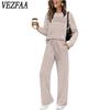 Damesmode Casual Lente Herfst Effen Kleur Print Lange Mouw O-Hals Broek Pakken