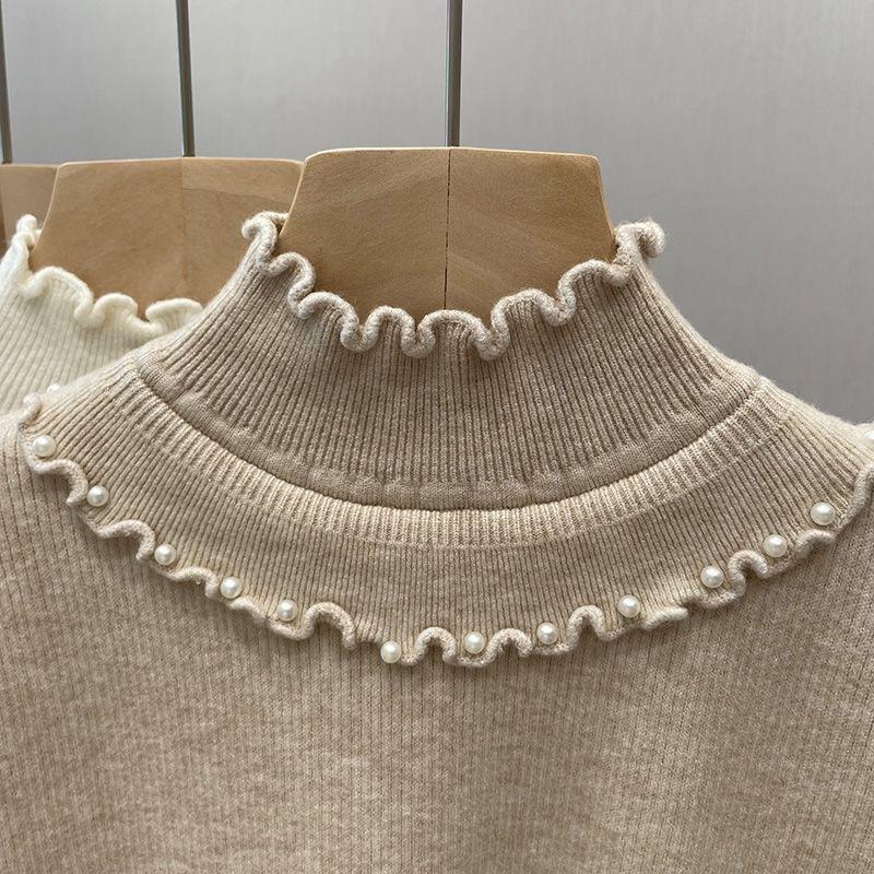 Autumn/Winter New Knitted Base Sweater with Thickened Velvet for Women