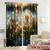2pcs   2D FLAT PRINTING Curtains (Without Rod) Dandelion Glow(3) Modern Curtain Fabric Machine Washable Fabric Curtains Gifts for
