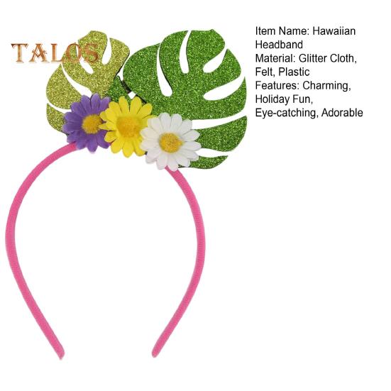 Summer Hawaiian Luau Headbands Palm Tree Flamingo Felt Beach Party Hair Accessory for Tropical Theme Party Supplies