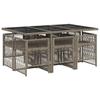 VidaXL Ensemble à manger de jardin et coussins 7 pcs gris rotin 3210908