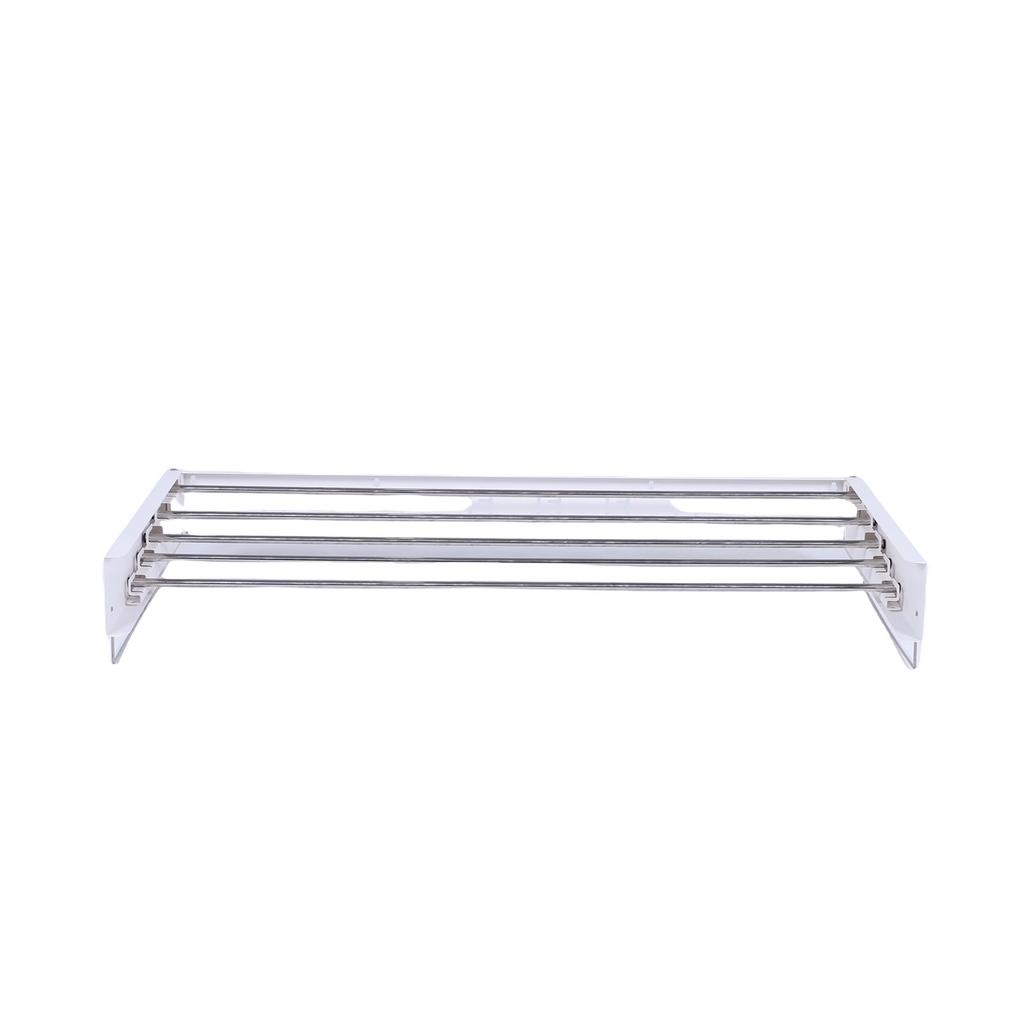Wall Mounted Clothes Drying Rack Foldable Laundry Drying Rack with 5 Stainless Steel Rods 2 Towel Holders Wall Template