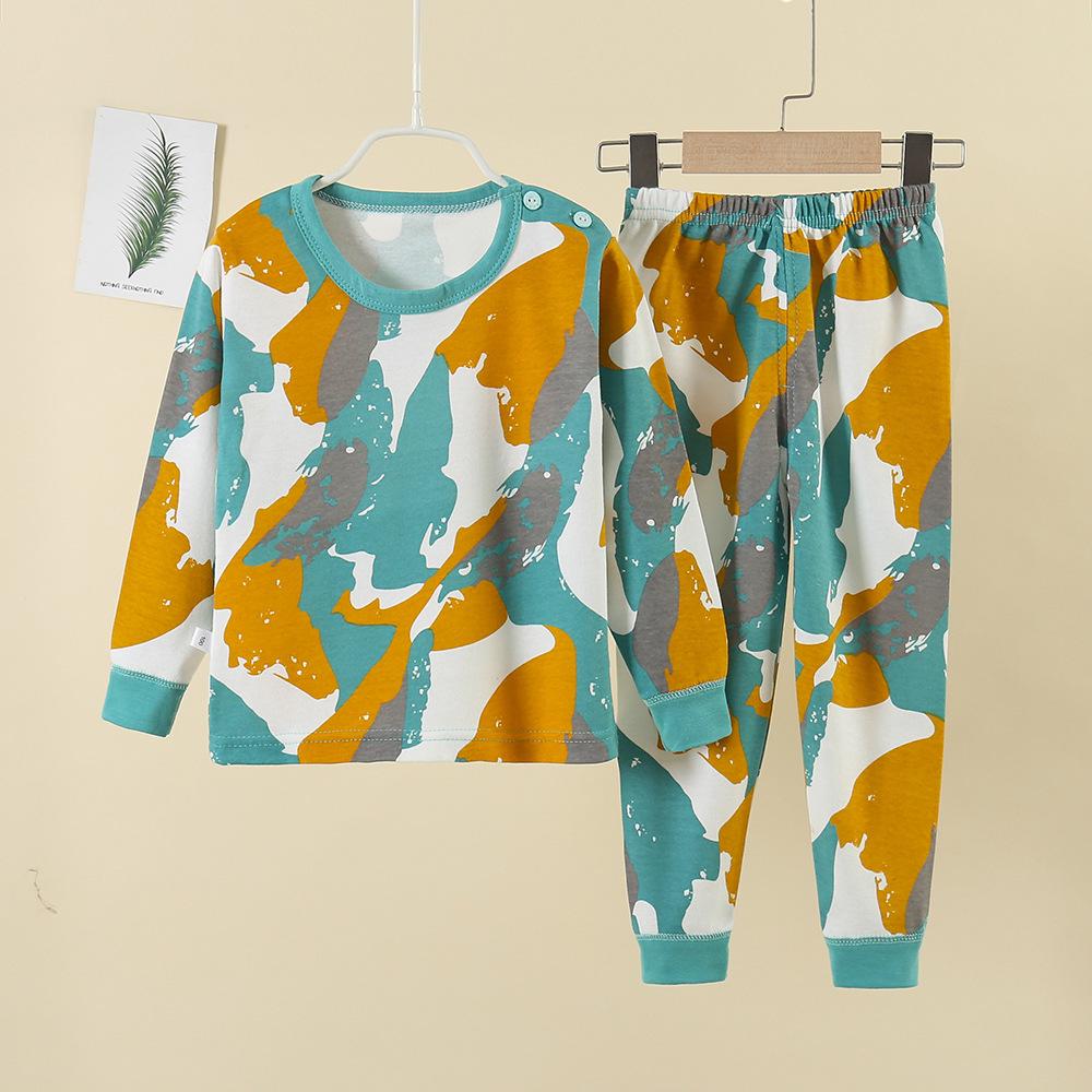 Children's Pure Cotton Pajama Set: Boys' and Girls' Autumn Homewear with Trousers