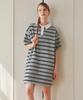 ZEROSTREET [2 Colors] Striped Collar Dress