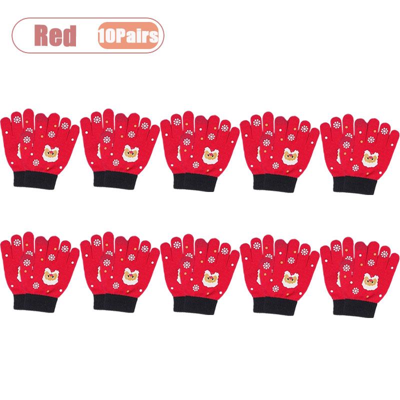 Xiaomi 1-20Pairs Winter Knit Touchscreen Gloves Thermal Wool Lined 5 Finger Unisex Warm Texting Gloves for Kids Adults Christmas Gift