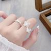 Zarter französischer Spitzenschleifen-Diamant-Zir*****Stiftring Damen Nische Premium Leichter Luxus Zeigefingerring