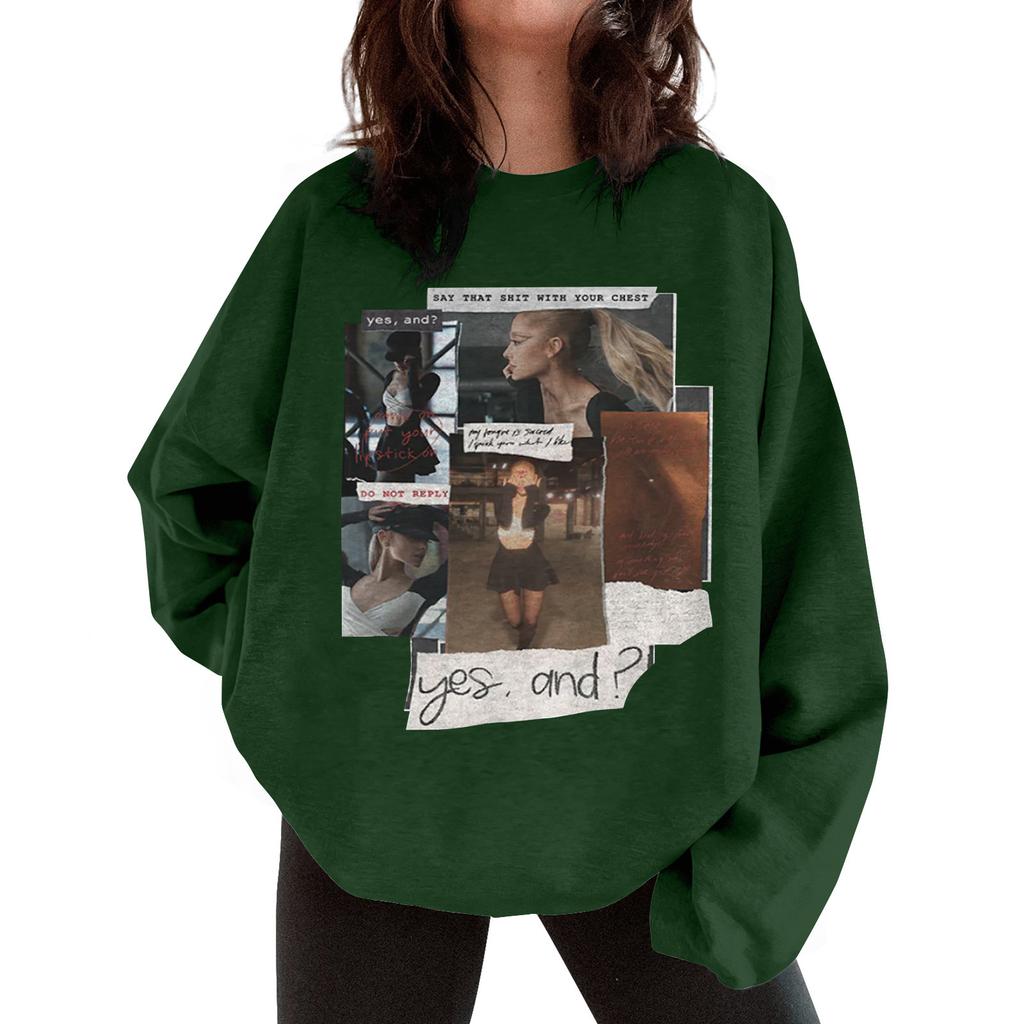 Women's Loose Printed Hooded Sweatshirt Casual Fashion Sports Sweatshirt