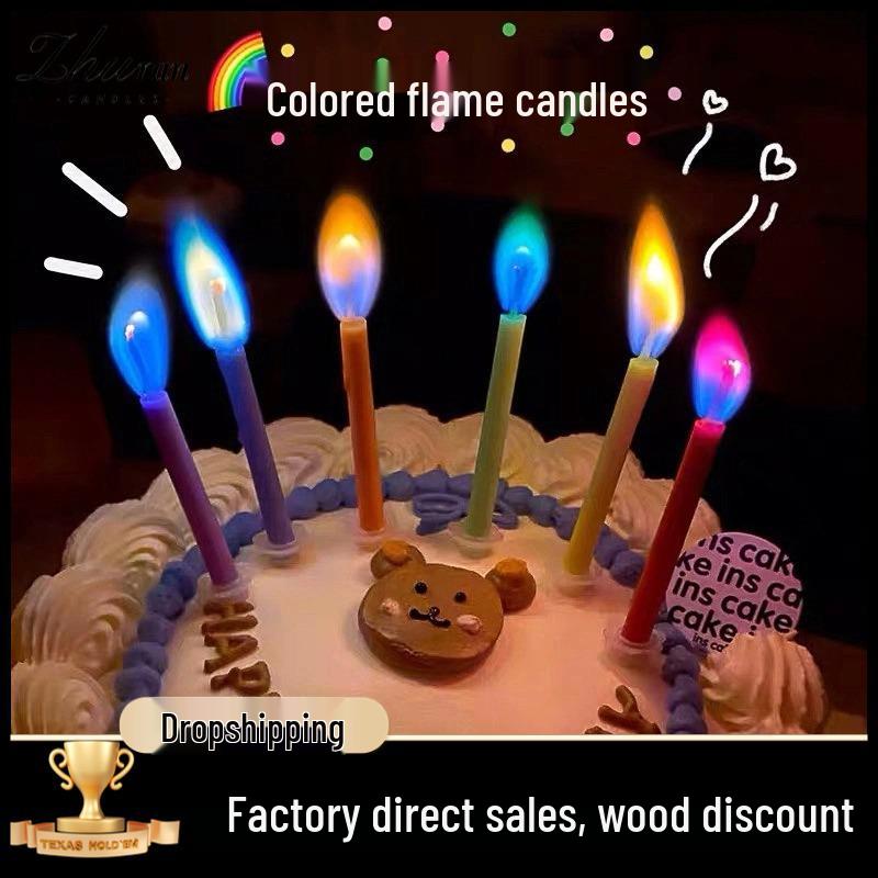 Color Flame Birthday Candles - Creative, Festive Atmosphere for Cakes and Parties