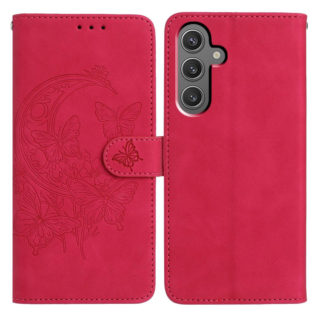 For Samsung Galaxy A36 5G Case Butterfly Flower Imprinted PU Leather Wallet Stand Phone Cover
