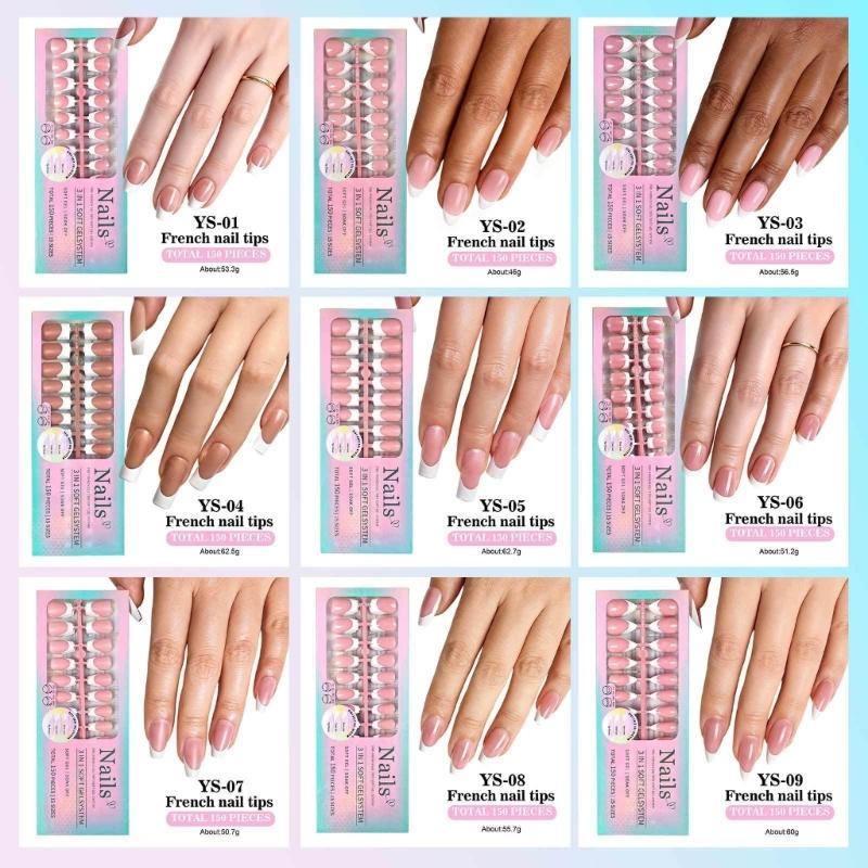 1Set Easy Apply Artificial Nail No Tools Needed Quick Installation Solid Color Highly Shine For Busy Professionals