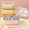 2 Compartment 304 Stainless Steel Bento Lunch Box With Spoon 530/850ML Portable Heatable Food Container For Kids Students School