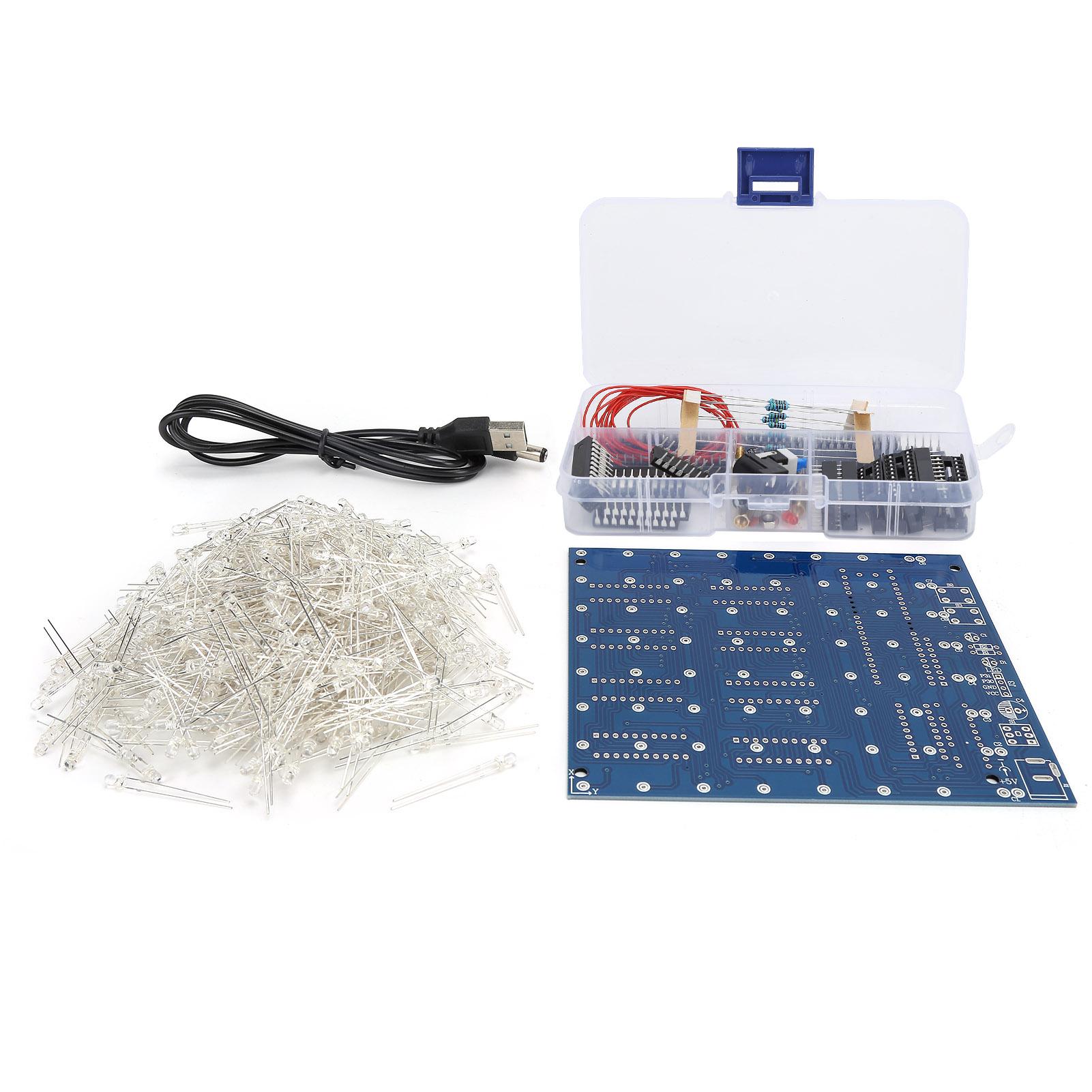 

8x8x8 3D светодиодный кубический светильник DIY Kit квадратный белый светодиод синий луч