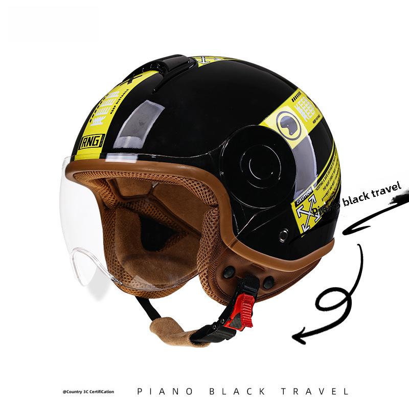 RNG 3C-Certified Retro 3/4 Motorcycle Helmet for Men & Women