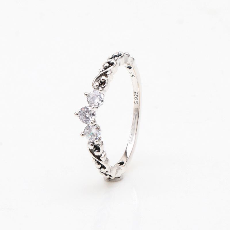 Silver-Plated Whorl Crown Ring - Swirl Design European & American Fashion, Valentine s Day Gift for Her Size 50 серебряный