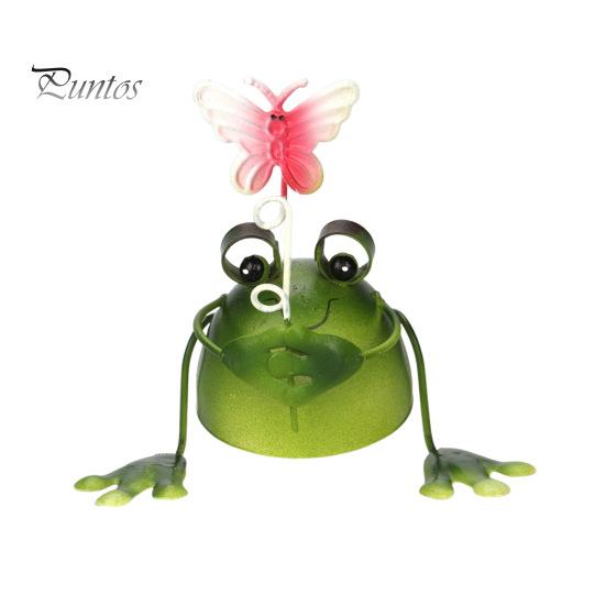 Frog Garden Statue Handmade Iron Frog Ornament Collectible Frog Figurine for Patio Balcony Home Indoor Decor Office Desk
