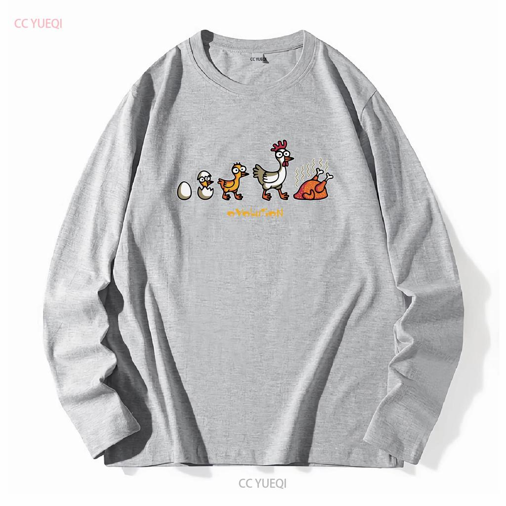 Funny Eggvolution Evolution Chicken Egg Ovolution T Shirt long or short sleeves vintage Washed Soft streetwear