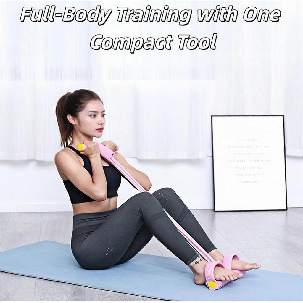 Pedal Resistance Band with Handle, 8 Tube Pedal Resistance Device for Home Workout, Foot-Based Pull Rope for Abdomen, Waist, Arm and Leg Training