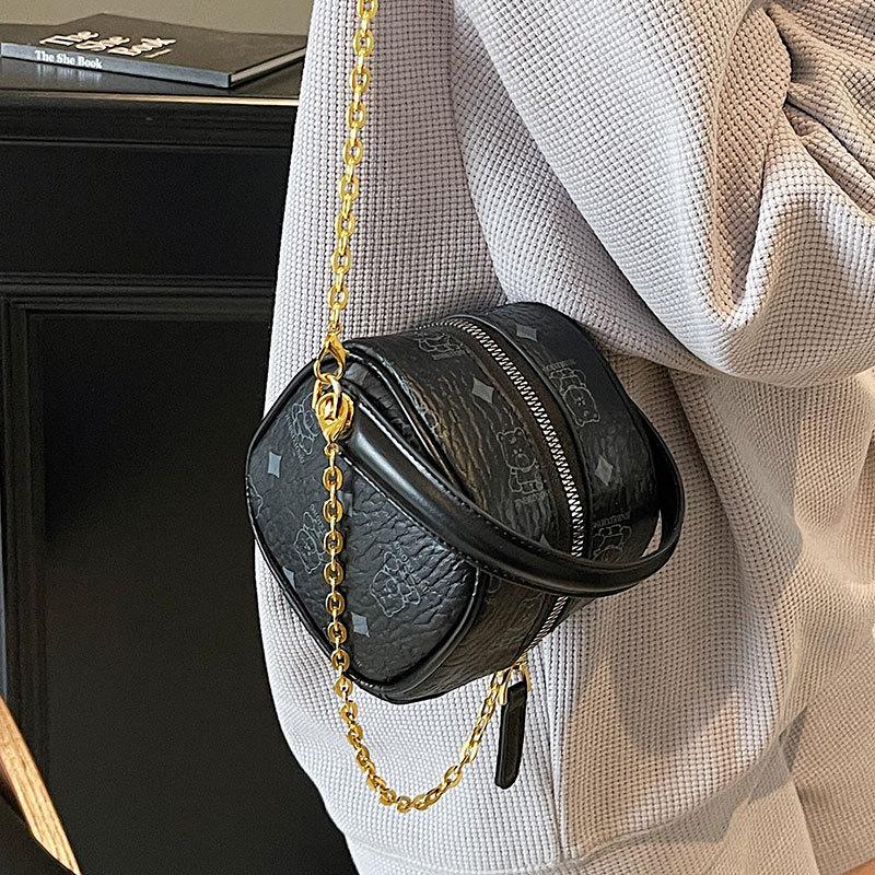 Trend New Light Luxury Temperament Hand-held Dice Small Bag Personalized Printing Foreign Style Advanced Sense Chain Messenger Women's Bag