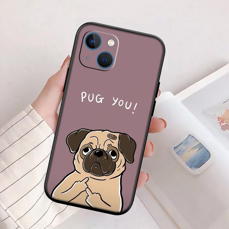Cute Pug Dog Phone Case for Samsung Galaxy A11 A12 A13 A15 A52S A53 A55 A56 A70 A71 A72 A73 F06 F16 F56 A32 A33