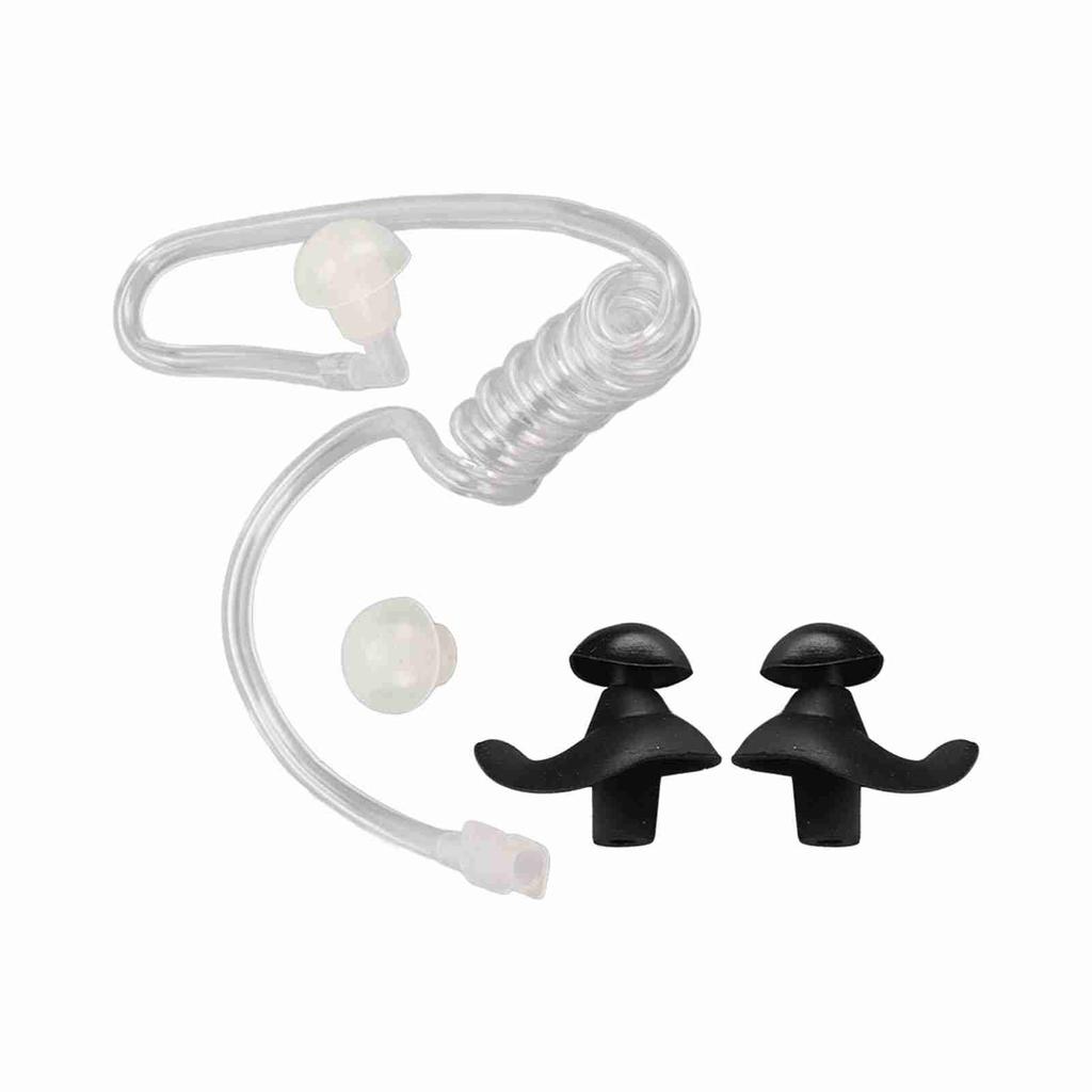 Acoustic Coil Tube Universal Replacement Acoustic Tube with Silicone Earplugs for Two Way Radio