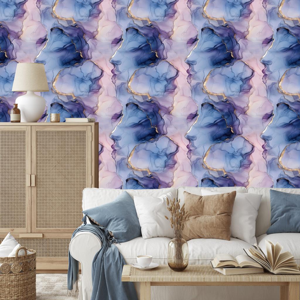 Ink blue, purple, light gray and navy blue wallpaper 50x1000