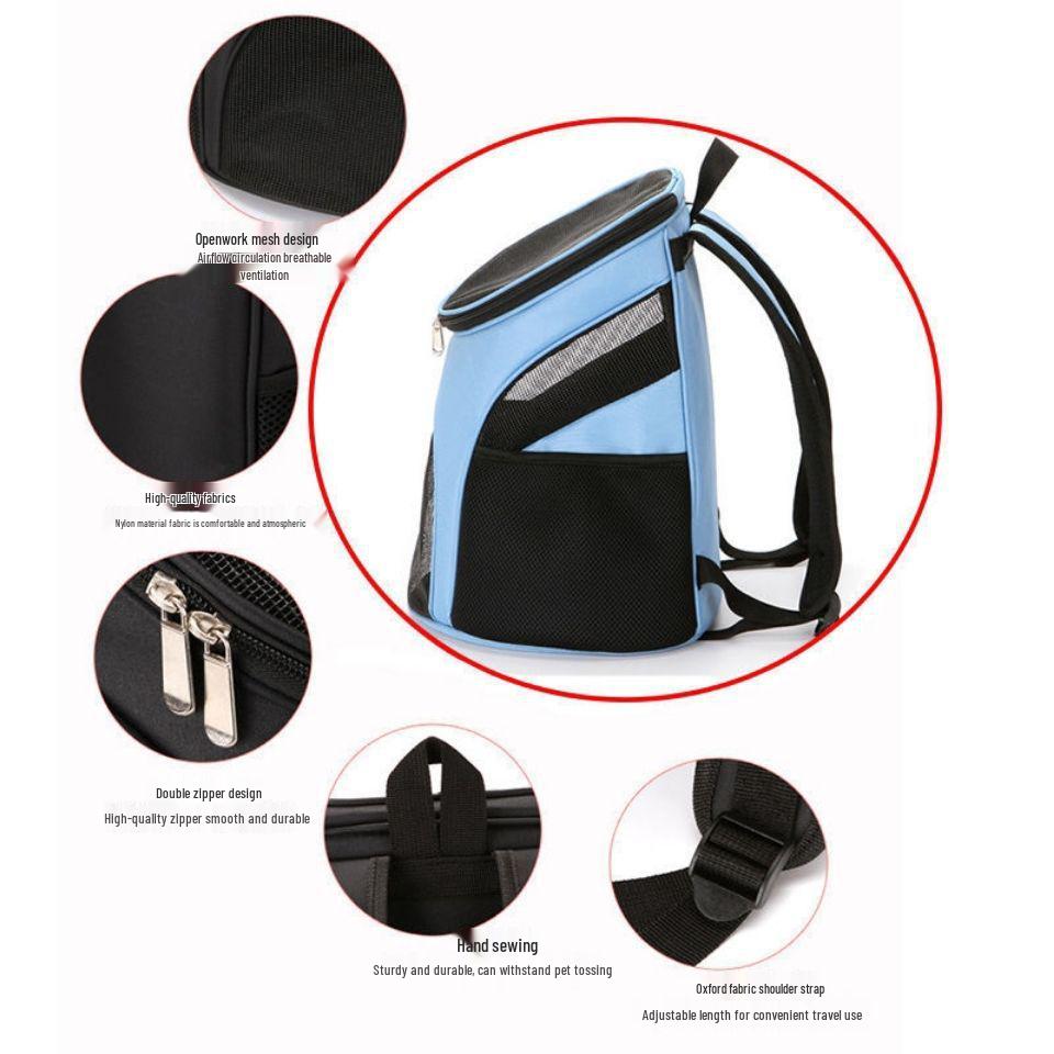 Foldable Pet Travel Backpack - Breathable Carrier for Cats and Dogs