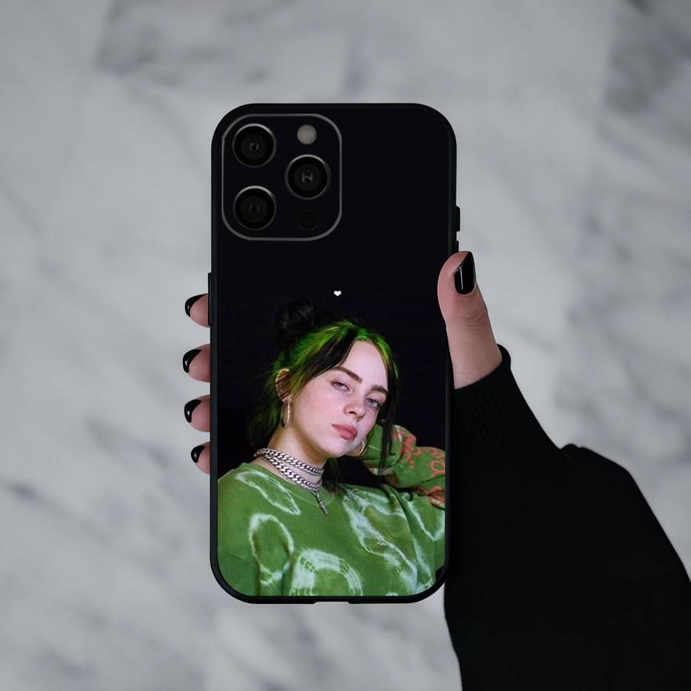 Singer B-Billie E-Eilish-H Phone Case For iPhone 17pro,16,15,14,13,12,11 Plus,Pro Max,XS,Soft Silicone Black Cover
