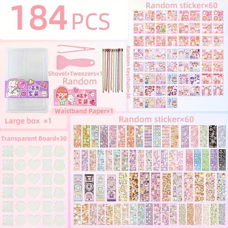 44/84/104pcs Cartoon Guka Cream Gum Boxed Stickers Set for Girls Doll House Transparent Acrylic Sticker DIY Background Board Set