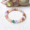 Qian Jing Wan Ma Natural Agate Candy-Colored Round Bead Women's Bracelet
