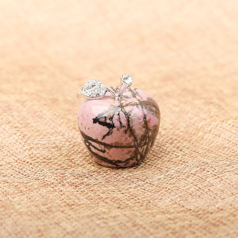 1 Pcs Natural Stone Crystal Apple Ornament, Jade Crystal Mini Handbag Ornament, Home Living Room Decoration, Christmas Eve Birthday Gift