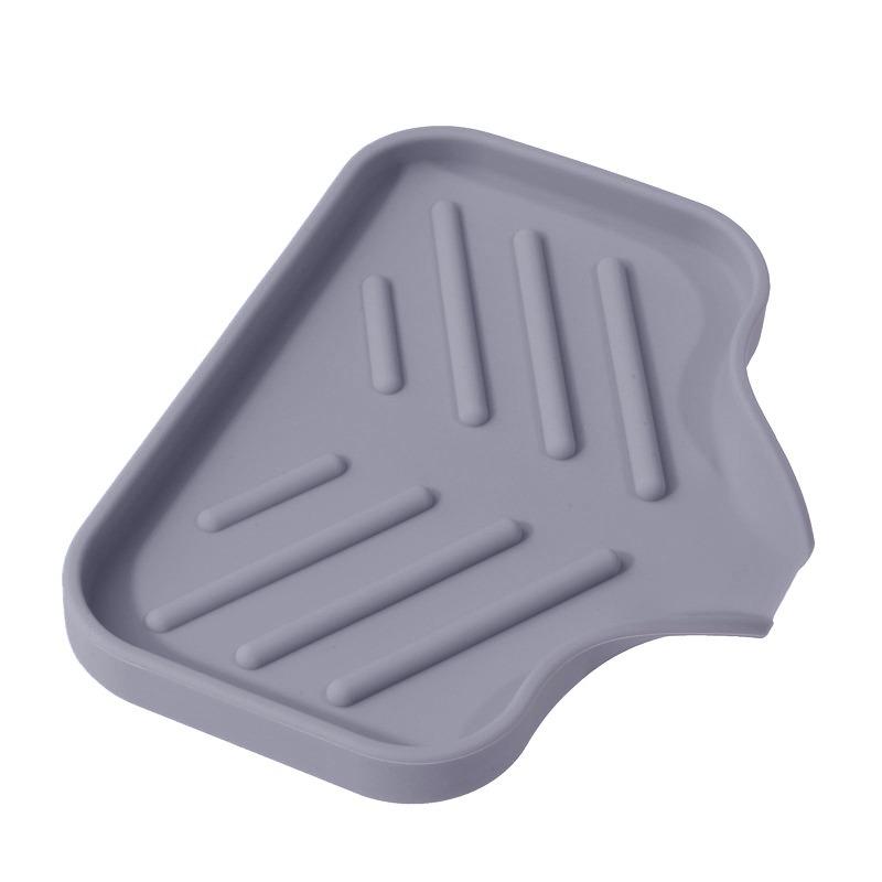 1pc Silicone Soap Dish Short Long Anti-slip Quick Drain Soft Rectangle Multi-functional Soap Holder Tray Box Bathroom Supplies