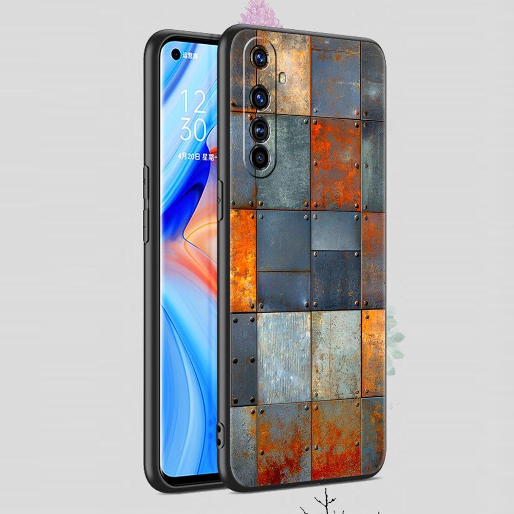 Vintage Industrial Style Rusty Case For Realme C67 C63 C55 C53 C35 C25 C21 GT 2 3 5 6 10 11 12 13 Pro Plus Soft TPU Phone Cover