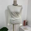 C S In The Room One Off Shoulder Button Long Sleeve Knit 4ColorS C