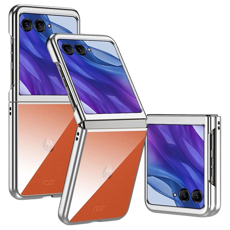 For Motorola Razr 50 Ultra 5G Case Electroplating Frame Clear PC Phone Cover