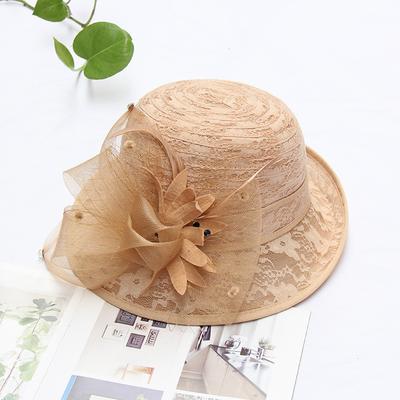 Temperament Flower Lace Top Hat Ladies Summer Sun Hat Fashion Dome Versatile Curling Basin Hat