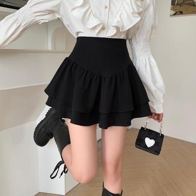 Korean Style Women's High-Waist Pleated Puff Skirt Shorts for Spring/Summer