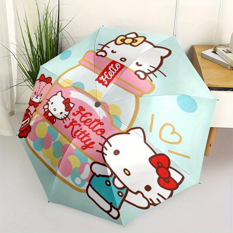 

Hello Kitty Candy Bottle Design Automatic Opening and Closing Umbrella, Lightweight 3-Fold, With Cute Cartoon Characters, Suitable for Home, Outdoor a
