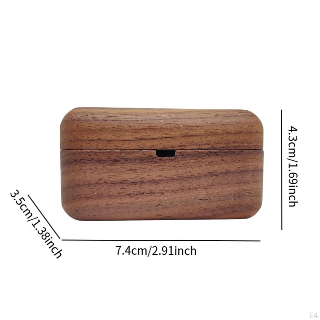 Earbud Case Protector Compatible Gifts Anti Slip Carrying Storage Organizer Wood Ornament Phone