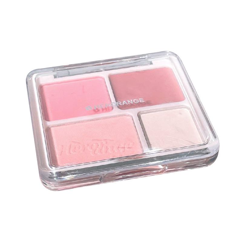 HERORANGE Heart-to-Heart Blush & Highlighter Palette - Natural Face Brightening & Contour.
