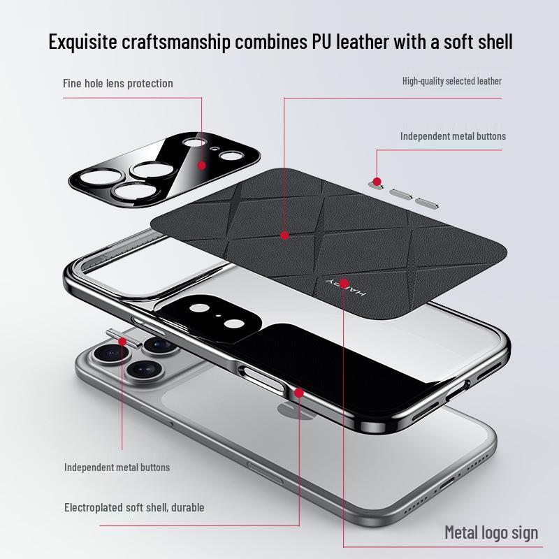 iPhone 17 Pro Max Ultra-Thin Luxury Leather Case: High-End Personalized Soft Cover