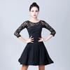OEING Women's Long Sleeve Lace Latin Dance Dress