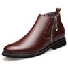 Fashion Winter Leather Velvet Warm Cotton Shoes for Men Fashion Soft Sole Men's Leather Boots New Designer Non-slip Ankle Boots Male