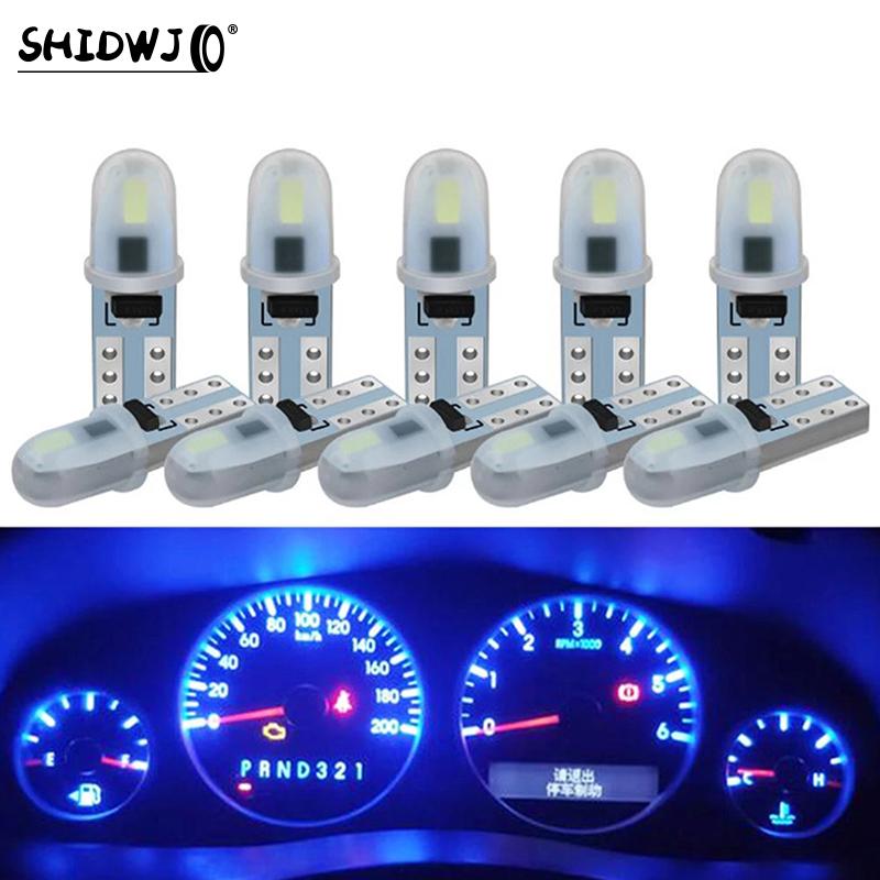 12V DC T5 Auto Car Dashboard Lights 2 3014 SMD Reading Instrument Panel Lamp No Polarity Led Bulb White Accessories