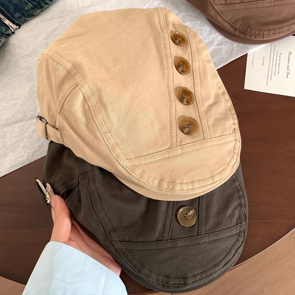 Unisex Cotton Beret With Sun Protection And Adjustable Fit For Spring And Autumn Wear
